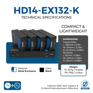 1080p 1x4 HDMI™ Extender Splitter (Loop) - 230ft (cat6)-HD14-EX132-K - view 5
