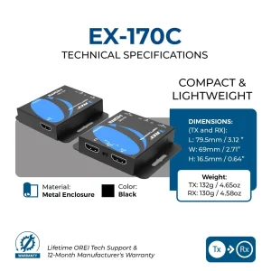1080p HDMI™ Extender (Loop, IR) - 230ft (cat6)-EX-170C - view 5