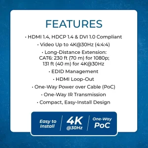 1080p HDMI™ Extender (Loop, IR) - 230ft (cat6)-EX-170C - view 8