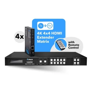 4K HDBaseT 4x4 HDMI™ Extender Matrix (Loop) - 230ft (cat6)-UHD44-EX230-K - view 7