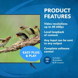 4K HDBaseT 4x4 HDMI™ Extender Matrix (Loop) - 230ft (cat6)-UHD44-EX230-K - view 8