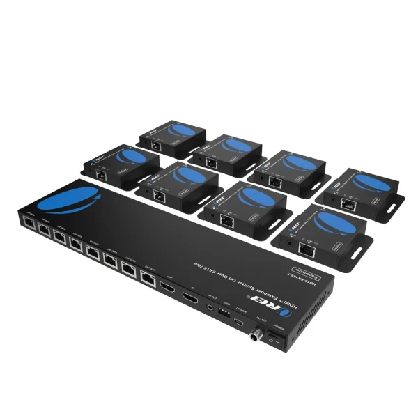 4K@30Hz 1x8 HDMI™ Extender Splitter (Loop) - 230ft (cat6)-HD18-EX165-K
