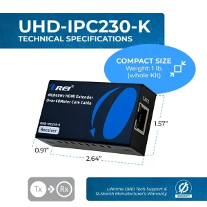4K@60Hz HDMI™ Extender (IR) - 230ft (Cat6) (UHD-IPC230-K) - view 5