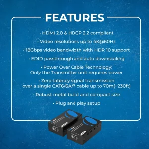 4K@60Hz HDMI™ Extender (IR) - 230ft (Cat6) (UHD-IPC230-K) - view 7