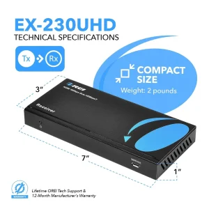 4K HDBaseT HDMI™ Extender (Loop) - 230ft (cat6)-EX-230UHD - view 4