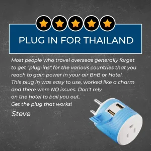 Thailand Travel Adapter - 3 in 1 - 2 USB - Type O - Compact Design (U2U-18) - view 10