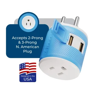 Thailand Travel Adapter - 3 in 1 - 2 USB - Type O - Compact Design (U2U-18) - view 3