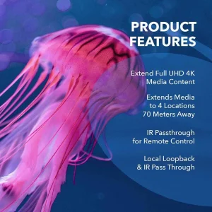 4K@60hz 1x4 HDMI™ Extender Splitter (Loop) - 230ft (cat6)-UHD14-IPC230-K - view 10