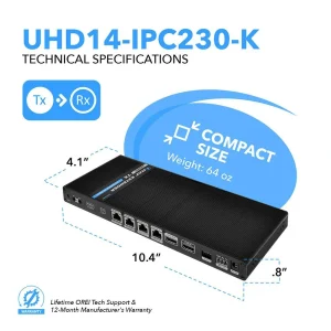 4K@60hz 1x4 HDMI™ Extender Splitter (Loop) - 230ft (cat6)-UHD14-IPC230-K - view 5