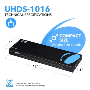4K@60Hz 1x16 HDMI™ Splitter-UHDS-1016 - view 5