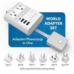 World Travel Adapter Plug International- All in One- 3 USB- Compact Design (M8 Max) - view 4
