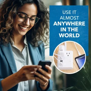 World Travel Adapter Plug International- All in One- 3 USB- Compact Design (M8 Max) - view 5