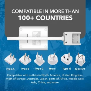 World Travel Adapter Plug International- All in One- 3 USB- Compact Design (M8 Max) - view 6
