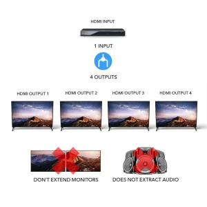 4K@60Hz 1x4 HDMI™ Splitter-UHDS-104 - view 5