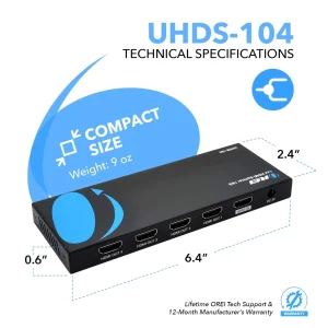 4K@60Hz 1x4 HDMI™ Splitter-UHDS-104 - view 6
