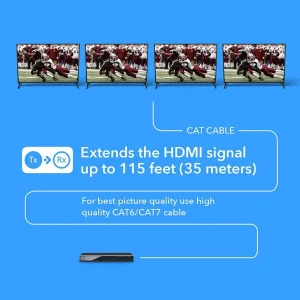 4K@60hz 1x4 HDMI™ Extender Splitter (Loop) - 115ft (cat6)-UHD14-EX115-K - view 3
