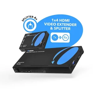 4K@60hz 1x4 HDMI™ Extender Splitter (Loop) - 115ft (cat6)-UHD14-EX115-K - view 6
