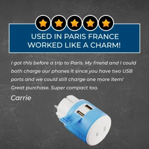 Europe, France Travel Adapter - 3 in 1 - 2 USB - Type E/F - Compact Design (U2U-9) - view 10