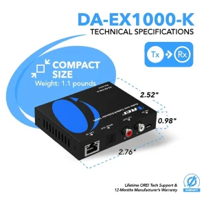 S/PDIF & L/R Audio Extender - 1000ft (cat6)-DA-EX1000-K - view 5