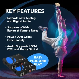S/PDIF & L/R Audio Extender - 1000ft (cat6)-DA-EX1000-K - view 7