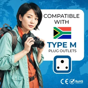 South Africa, Botswana Travel Adapter - 2 in 1 - Type M - Compact Design (DB-10L) - view 10