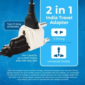 South Africa, Botswana Travel Adapter - 2 in 1 - Type M - Compact Design (DB-10L) - view 11