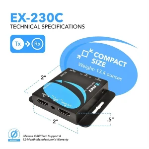 4K@30hz HDMI™ Extender (Loop, IR) - 130ft (cat6)-EX-230C - view 5