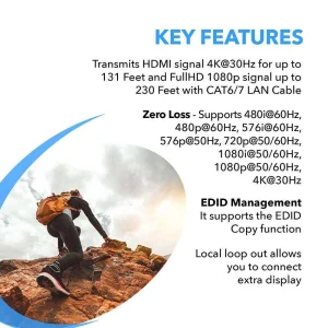 4K@30hz HDMI™ Extender (Loop, IR) - 130ft (cat6)-EX-230C - view 7