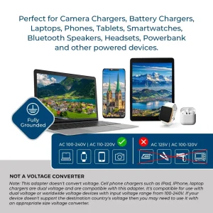 Switzerland Travel Adapter - 3 in 1 - 2 USB - Type J - Compact Design (U2U-11A) - view 7