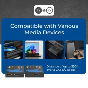 Receiver Only for HDMI Over IP Extender Full HD 1080P upto 330 ft (HD-EXM330-RX) - view 10