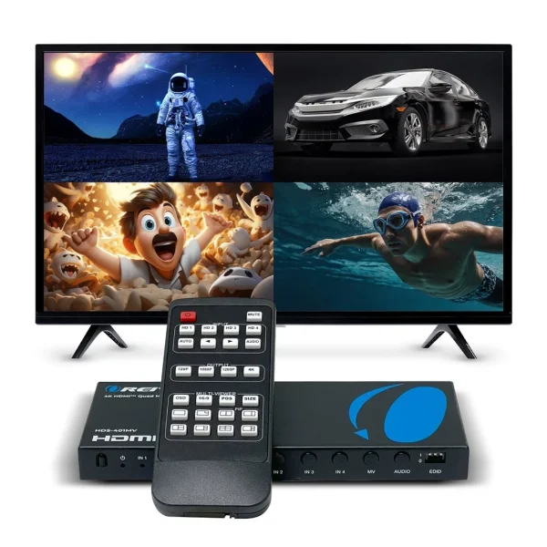 4K@30hz 4-port HDMI™ Seamless Switch w/ Multi Viewer (Audio Extract)-HDS-401MV