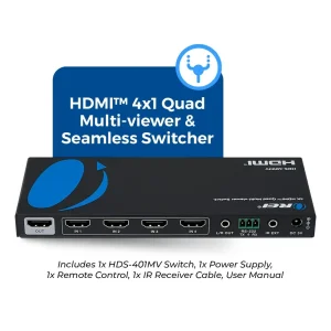 4K@30hz 4-port HDMI™ Seamless Switch w/ Multi Viewer (Audio Extract)-HDS-401MV - view 2