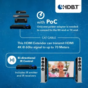 4K HDBaseT HDMI™ Extender (ARC) - 230ft (cat6)-UHD-EXB230AR-K - view 4