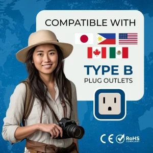 Japan, Philippines Travel Adapter - 2 in 1 - Type B - Compact Design (DB-5) - view 10