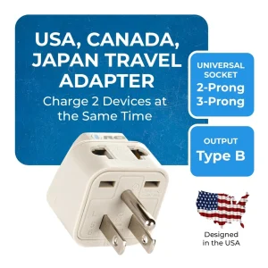 Japan, Philippines Travel Adapter - 2 in 1 - Type B - Compact Design (DB-5) - view 7