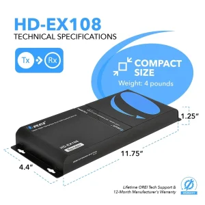 1080p 1x8 HDMI™ Extender Splitter (Over IP) - 400ft (cat6)-HD-EX108 - view 5