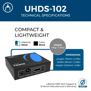 4K@60Hz 1x2 HDMI™ Splitter-UHDS-102 - view 5