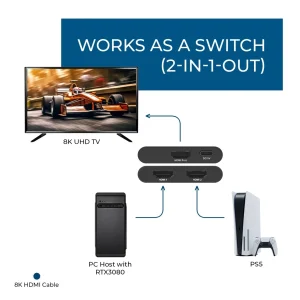 8K@60Hz 2-Way HDMI™ Switch/Splitter (UHDS-212) - view 3