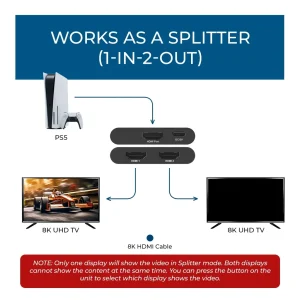 8K@60Hz 2-Way HDMI™ Switch/Splitter (UHDS-212) - view 4