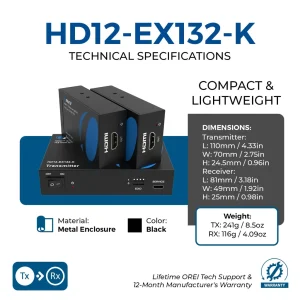 1080p 1x2 HDMI™ Extender Splitter (Loop) - 230ft (cat6)-HD12-EX132-K - view 5