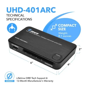 4K@60hz 4-port HDMI™ Switch (ARC)-UHD-401ARC - view 5
