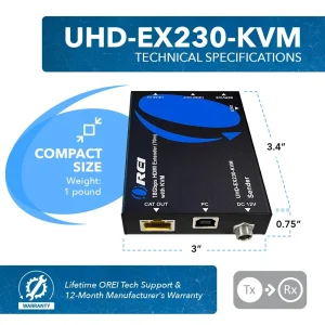 4K@60hz HDMI™ Extender (KVM) - 230ft (cat6)-UHD-EX230-KVM - view 5