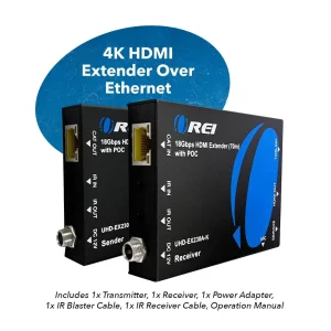 4K@60hz HDMI™ Extender (Loop, Bi-IR, SPDIF) - 230ft (cat6) (UHD-EX230A-K) - view 2