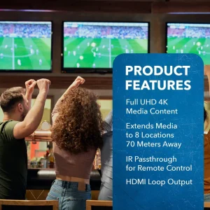 4K@60hz 1x8 HDMI™ Extender Splitter (Loop) - 230ft (cat6)-UHD18-IPC230-K - view 10