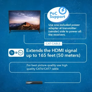 4K@30Hz 1x2 HDMI™ Extender Splitter (Loop) - 230ft (cat6)-HD12-EX165-K - view 3