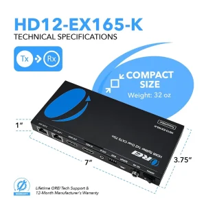 4K@30Hz 1x2 HDMI™ Extender Splitter (Loop) - 230ft (cat6)-HD12-EX165-K - view 5