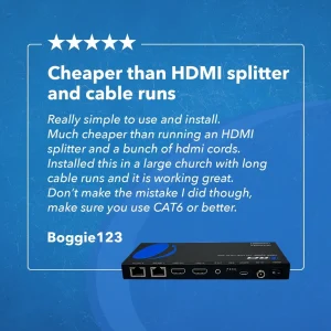4K@30Hz 1x2 HDMI™ Extender Splitter (Loop) - 230ft (cat6)-HD12-EX165-K - view 9