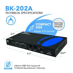8K 2x2 HDMI™ Matrix (Audio Extract)-BK-202A - view 5