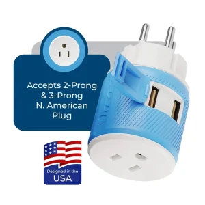 Palestine, Gaza, Israel Travel Adapter - 3 in 1 - 2 USB - Type H - Compact Design (U2U-14) - view 3