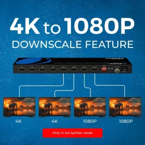 4K 4x4 HDMI™ Matrix with Downscaler and Audio Return Channel (UHD-404R) - view 6